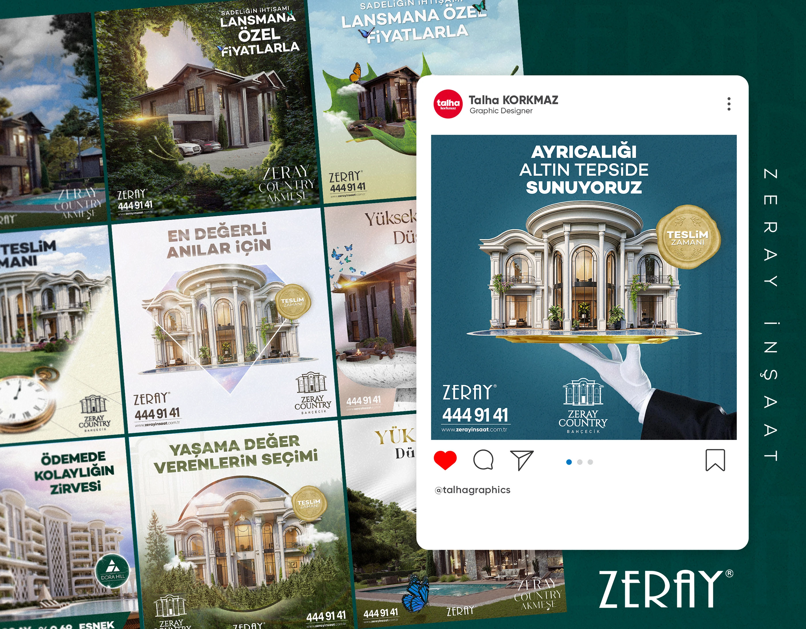 Zeray sosyal medya çalışmalarının özgün portfolyo kapağı