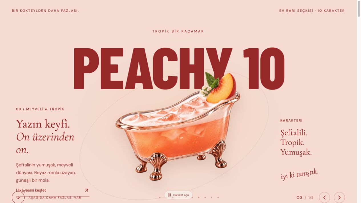 Cocktail — Talha Korkmaz web sitesi — Masaüstü görünümü