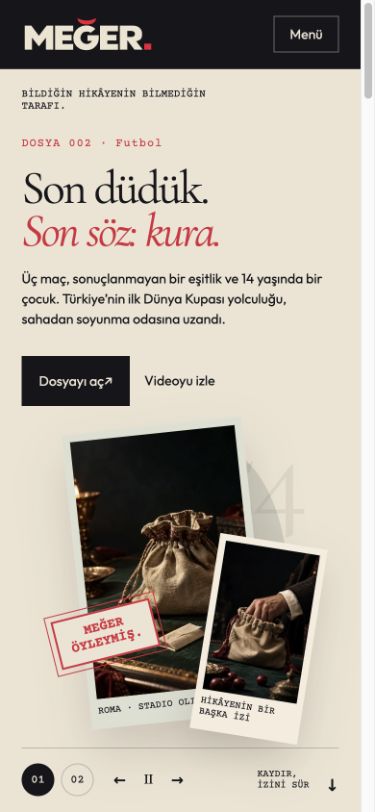 MEĞER Dosya web sitesi — Mobil görünüm